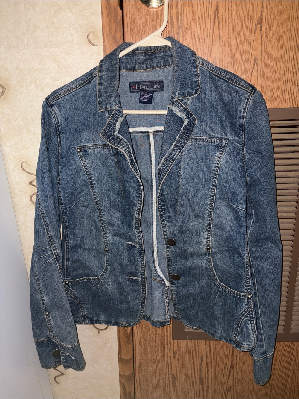 Baccini Distressed Denim Jacket